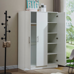 3 Door Wardrobe Clothes Closet WD-117 WHITE