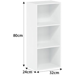 White 3-Tier Home & Office Bookshelf Furniture SF-120-WHITE