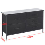 Storage Cabinet 5 Drawers TV Stand OT-119 Black