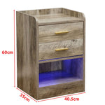 Nightstand LED Side Table 2 Drawers BSD-07 – product image 14