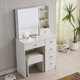 Dressing Table with Mirror Stool Set Vanity Desk DR-15 WHITE