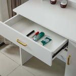 Storage drawers on dressing table with mirror DR-14 - three compartments with gold pull handles | Artisansa SA