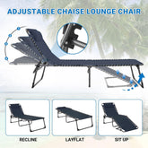 Sun Lounger Folding Reclining Chair BSC-007 BLUE
