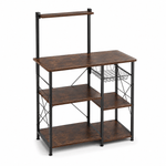 Kitchen Baker's Rack with microwave stand and wire basket, perfect for organizing kitchen space.