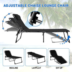Sun Lounger Folding Reclining Chair BSC-007 BLACK