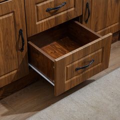 3 Door Wardrobe Closet Armoire Storage Cabinet WD-116 Golden 0ak