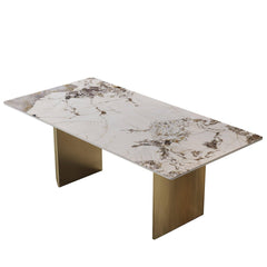 Dining Table (6-8 Seater) Luxury Marble Table Work Desk Q35