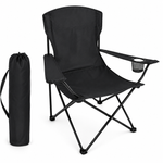 Heavy-Duty Folding Camping Chair with Cup Holder & Travel Bag for outdoor adventures.