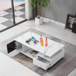 Elegant modern wood coffee table in white, versatile CT-288 design1