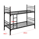 Sturdy Twin-Over-Twin Metal Bunk Bed Frame - Space-Saving Design BD-C03