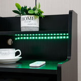 Nightstand Side End Table LED Bedside Table BSD-06 black