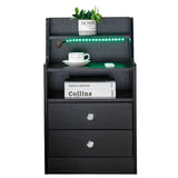 Nightstand Side End Table LED Bedside Table BSD-06 black