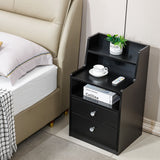 Nightstand Side End Table LED Bedside Table BSD-06 black