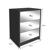 Nightstand Drawer Bedside Mirror Table Side Table SHI5CO3D BST-111