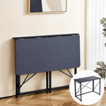 Black 100cm folding computer desk with metal X-frame