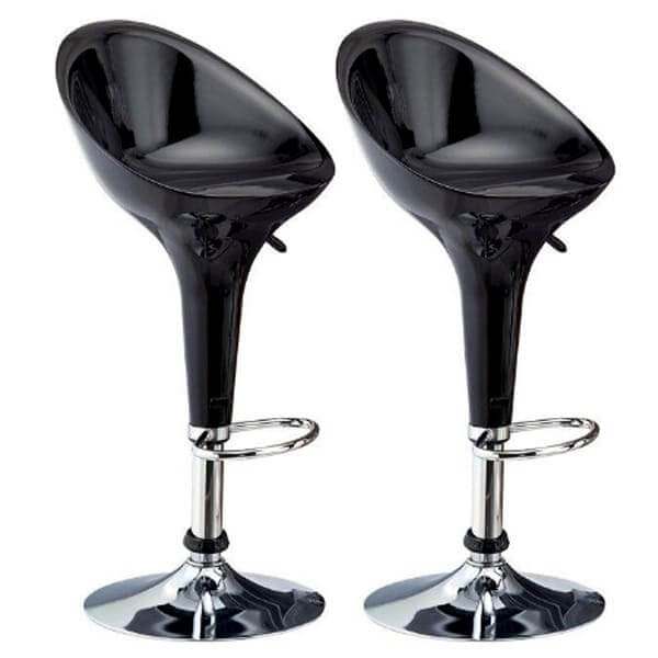 Black acrylic dome bar stool set of 2 - contemporary design for kitchen counter or home bar | Artisansa SA