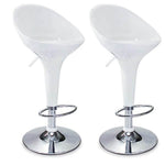 White acrylic dome bar stool set of 2 - contemporary design for kitchen counter or home bar | Artisansa SA