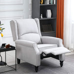 Micasa push back recliner chair in grey with pushback mechanism and wooden legs, perfect for relaxation and contemporary decor.
