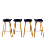 Modern Scandinavian kitchen bar chairs set of 4 with wood effect legs