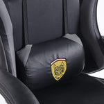 Ergonomic Gaming Chair CR-M2 All Black Lumbar Pillow with Gold Wolf Emblem Embroidery - ArtisanSA