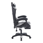Ergonomic Gaming Chair CR-M2 Black and White Front View with Gold Wolf Emblem Embroidery - ArtisanSA