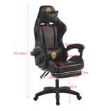 Ergonomic Gaming Chair with Footrest & 180° Recline