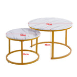 Nesting Coffee Table CT-002 Grey Stone & Black Frame - ArtisanSA