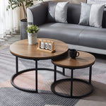 Nesting Coffee Table CT-002 Brown Wood Texture Style - ArtisanSA