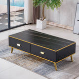 White/Black Bone Gold Wood Coffee table CT-302