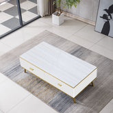 White/Black Bone Gold Wood Coffee table CT-302