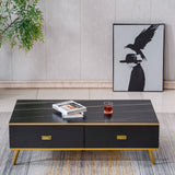 White/Black Bone Gold Wood Coffee table CT-302
