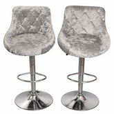 Velvet Grey Bar Chairs, Set Of 2 (DEMO STOCK) by Sam