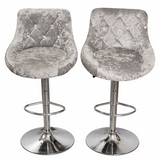 Velvet Grey Bar Chairs, Set Of 2 (DEMO STOCK) by Sam