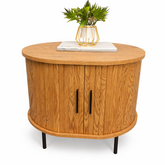 Round Drum Storage Cabinet / Bedside Table (DEMO STOCK)