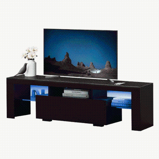 Modern TV stand media console with LED light and remote control9