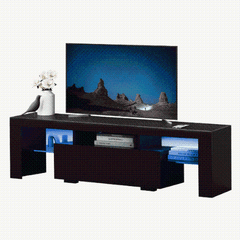 Modern TV stand media console with LED light and remote control9
