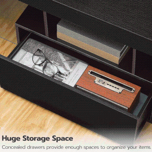 Modern TV stand media console with LED light and remote control6