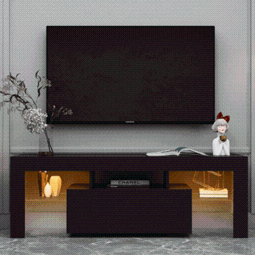 Modern TV stand media console with LED light and remote control11