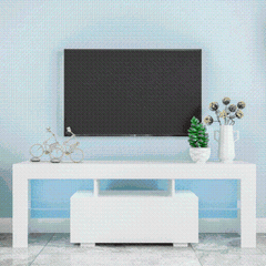 Modern TV stand media console with LED light and remote control3