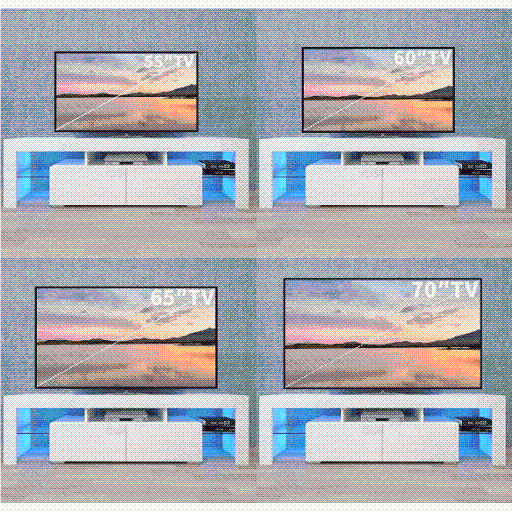 Modern TV stand media console with LED light and remote control13