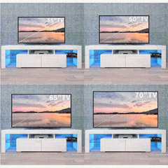 Modern TV stand media console with LED light and remote control13