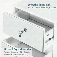 Elegant mirrored bedside nightstand with drawer - modern furniture6