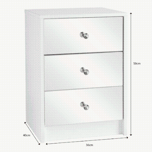 Elegant mirrored bedside nightstand with drawer - modern furniture2