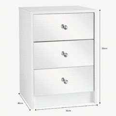 Elegant mirrored bedside nightstand with drawer - modern furniture2