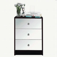 Elegant mirrored bedside nightstand with drawer - modern furniture3