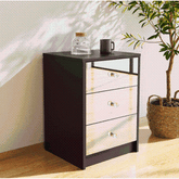 Elegant mirrored bedside nightstand with drawer - modern furniture1