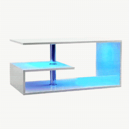 Modern black LED side table with versatile end table and bookshelf design