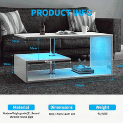 Modern black LED side table with versatile end table and bookshelf design