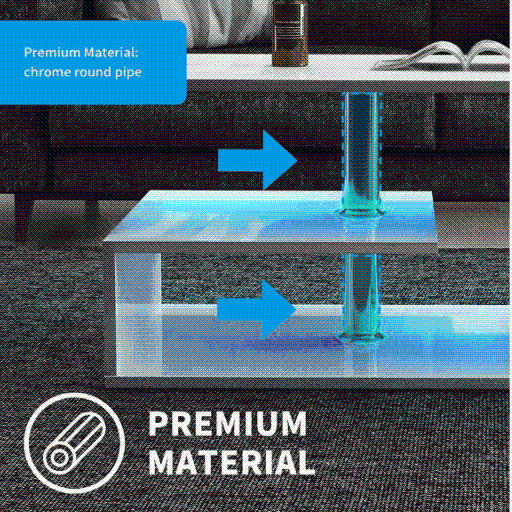 Modern black LED side table with versatile end table and bookshelf design