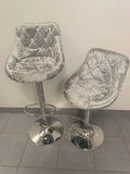 Velvet Grey Bar Chairs, Set Of 2 (DEMO STOCK) by Sam